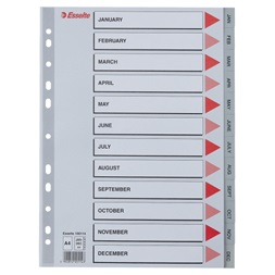 Esselte A4 12 hónapos műanyag regiszter
