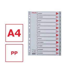 Esselte A4 12 hónapos műanyag regiszter