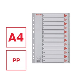 Esselte A4 1-12 műanyag regiszter