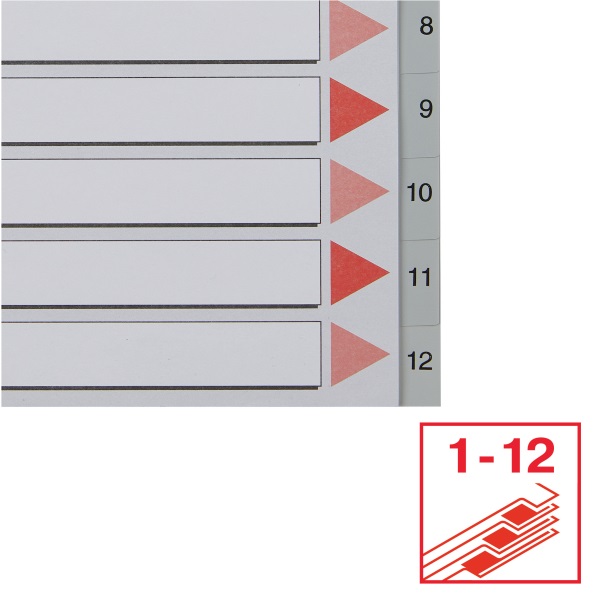 Esselte A4 1-12 műanyag regiszter