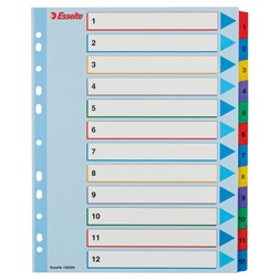 Esselte A4 extra széles 1-12 újraírható regiszter