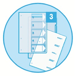 Esselte A4 extra széles 1-6 nyomtatható regiszter