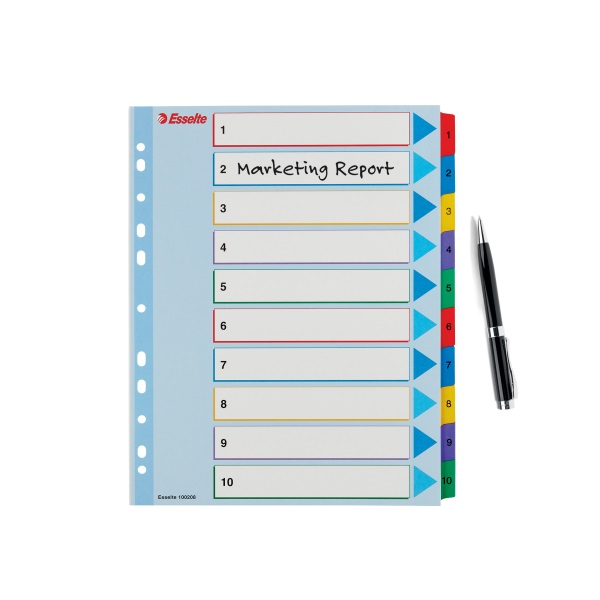 Esselte A4 extra széles újraírható 1-10 regiszter