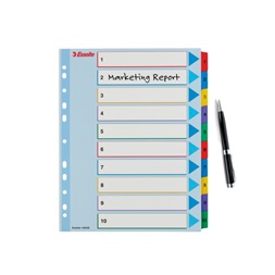 Esselte A4 extra széles újraírható 1-10 regiszter