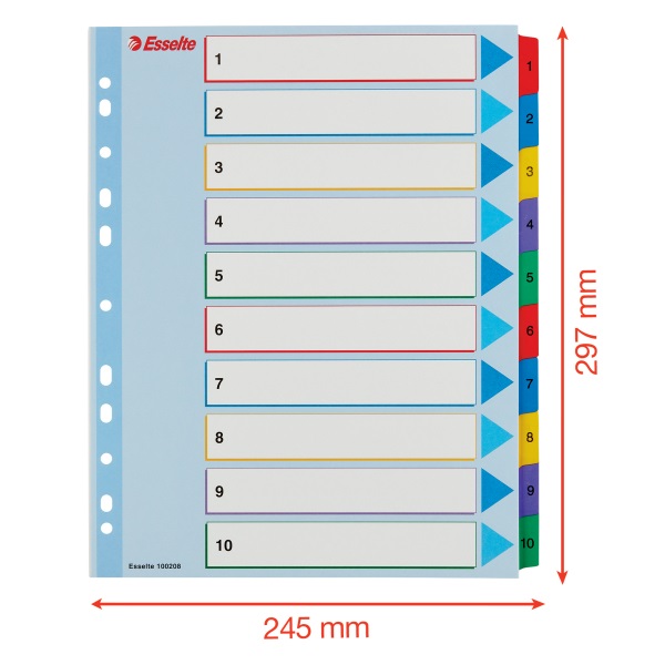 Esselte A4 extra széles újraírható 1-10 regiszter