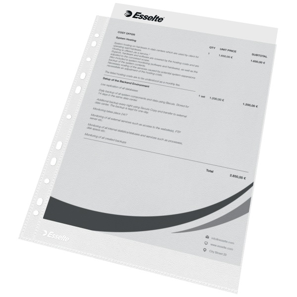 Esselte A4 narancsos 35mikron 100db lefűzhető genotherm