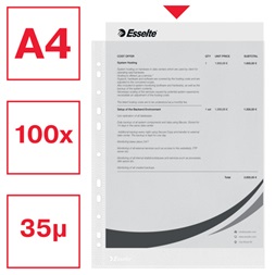 Esselte A4 narancsos 35mikron 100db lefűzhető genotherm