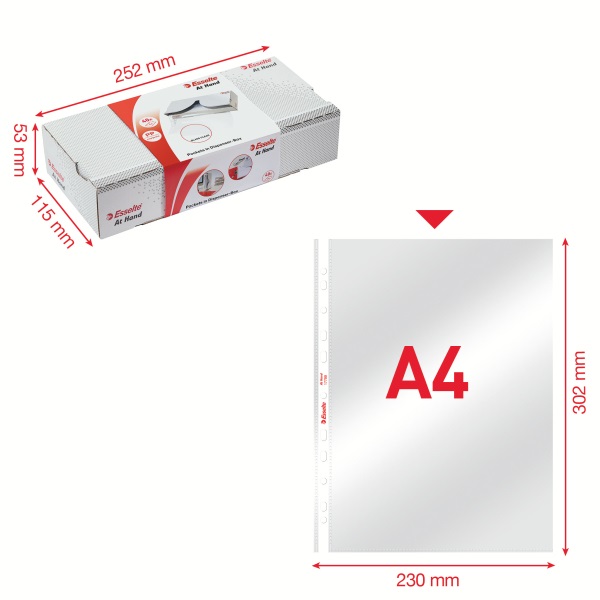 Esselte At Hand A4 lefűzhető 40db víztiszta genotherm