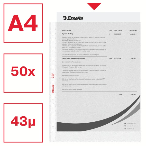 Esselte At Hand A4 narancsos 50db lefűzhető genotherm
