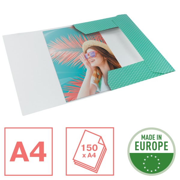 Esselte ColourBreeze karton zöld gumis mappa