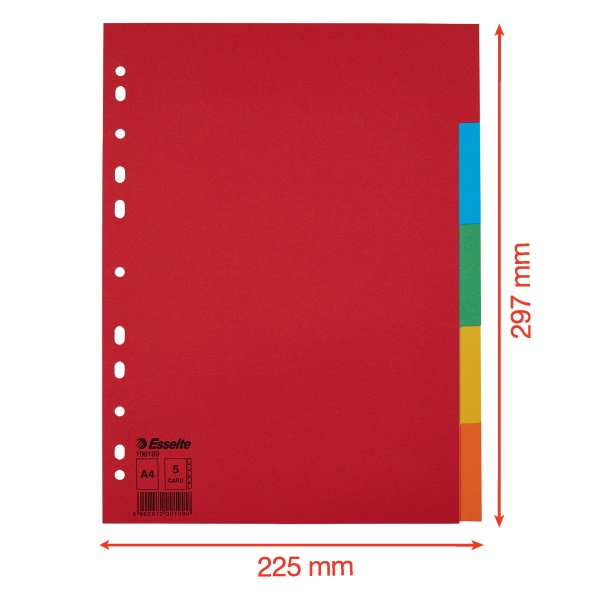 Esselte Economy A4 5 részes karton elválasztólap