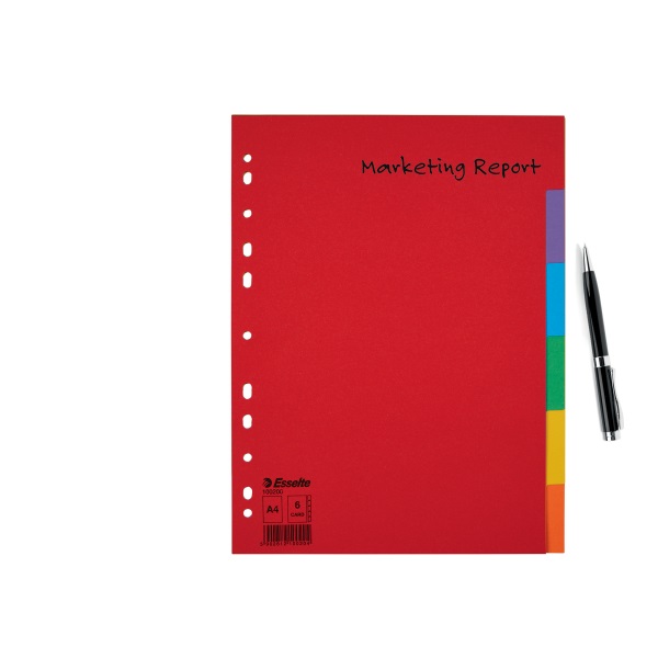 Esselte Economy A4 karton 6 részes elválasztólap