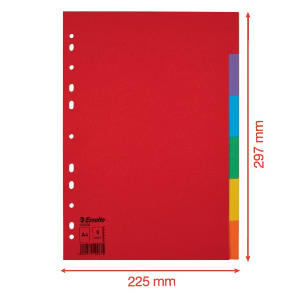 Esselte Economy A4 karton 6 részes elválasztólap