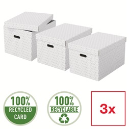 Esselte Home L méret 3db/csomag fehér tárolódoboz