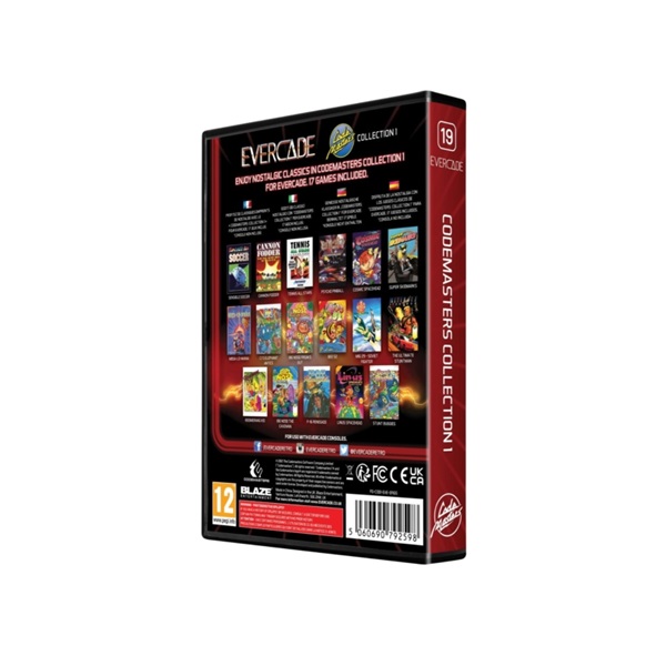Evercade #19 Codemasters Collection 1 17in1 Retro Multi Game játékszoftver csomag