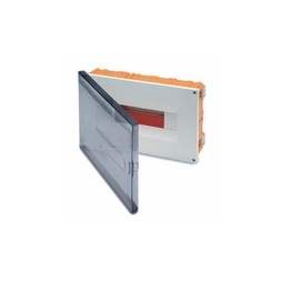 FAMATEL 3314-ft 12 mod. gipszkarton átlátszó ajtóval elosztó szekrény