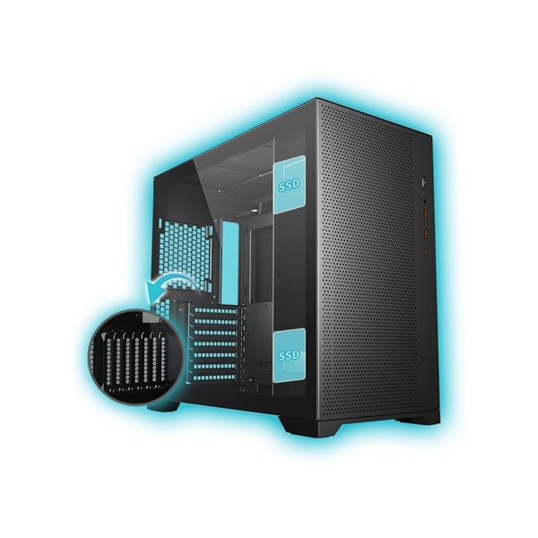 FSP CMT580B táp nélküli ablakos Mid Tower számítógépház fekete
