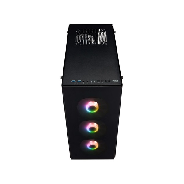 FSP CMT 512 táp nélküli ablakos Mid Tower számítógépház fekete