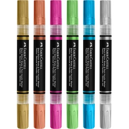 Faber-Castell Black Edition Shake&Paint Metál 6 db kétvégű akrilfilctoll készlet