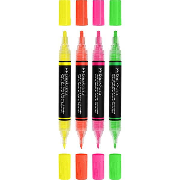 Faber-Castell Black Edition Shake&Paint Neon 4 db kétvégű akrilfilctoll készlet
