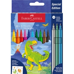 Faber-Castell Dinoszaurusz 10+3 db filctoll készlet, glitteres matricával