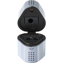 Faber-Castell Grip 2001 Trio háromlyukú szürke tartályos hegyező