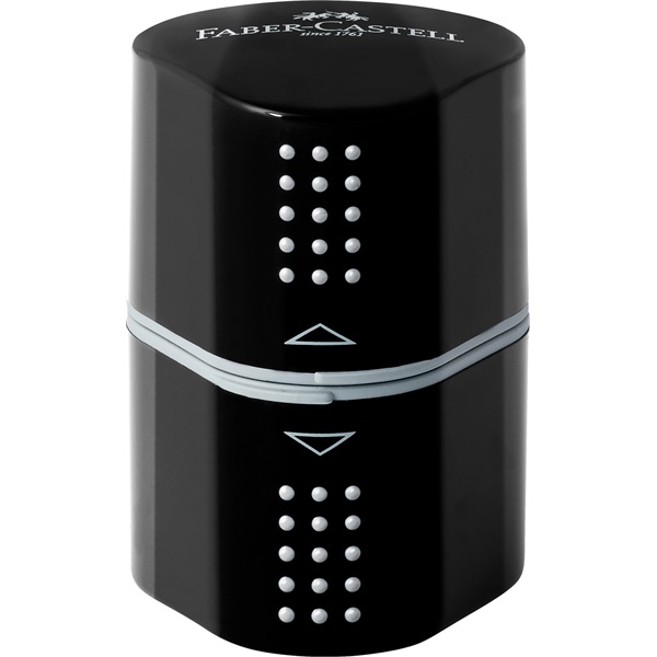 Faber-Castell Grip 2001Trio háromlyukú fekete tartályos hegyező