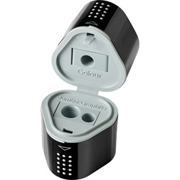 Faber-Castell Grip 2001Trio háromlyukú fekete tartályos hegyező