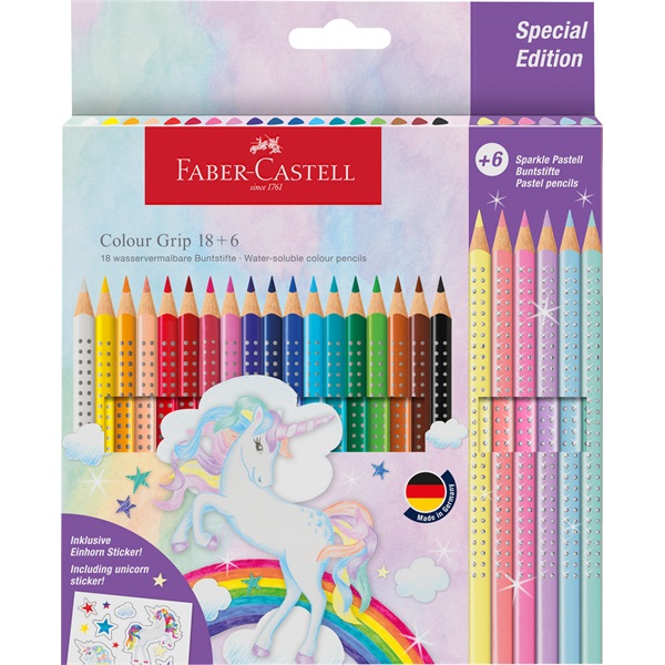Faber-Castell Grip Unikornis 18+6 db háromszögletű színesceruza készlet