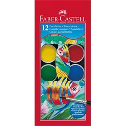 Faber-Castell 30 mm 12 színű vízfesték készlet ecsettel