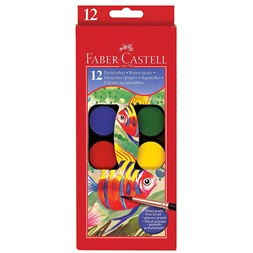Faber-Castell 30 mm 12 színű vízfesték készlet ecsettel