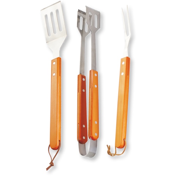 Fieldmann FZG 9018 rozsdamentes acél bambusz fogantyús 3db-os BBQ szett