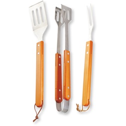 Fieldmann FZG 9018 rozsdamentes acél bambusz fogantyús 3db-os BBQ szett