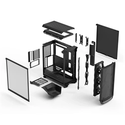 Fractal Design Meshify 3 fekete (táp nélküli) ablakos ATX ház