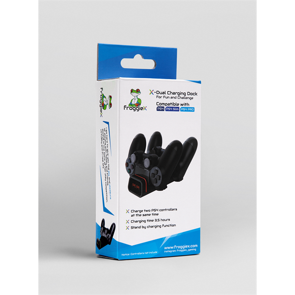FroggieX FX-P4-C2-B Dual Charging Dock PS4 fekete töltőállomás