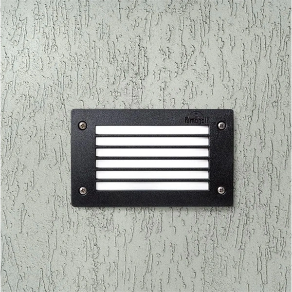 Fumagalli LETI 200 GL LED 3W GX53 fekete kültéri beépíthető falilámpa