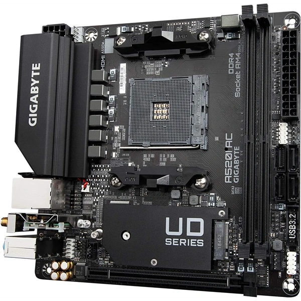 GIGABYTE Alaplap AM4 A520I AC AMD A520, mini-ITX