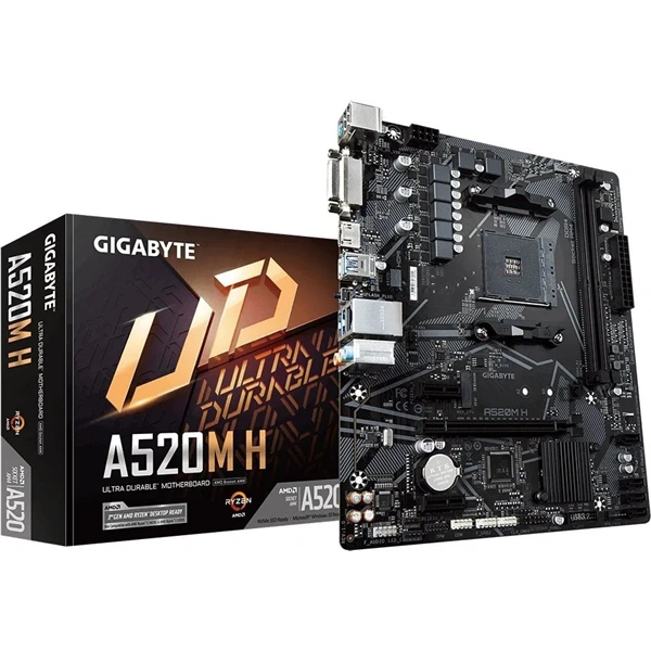 GIGABYTE Alaplap AM4 A520M H AMD A520, mATX