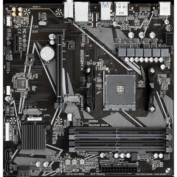 GIGABYTE Alaplap AM4 B550M K AMD B550, mATX