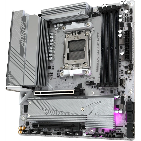 GIGABYTE Alaplap AM5 B650M AORUS ELITE AX ICE AMD B650, mATX