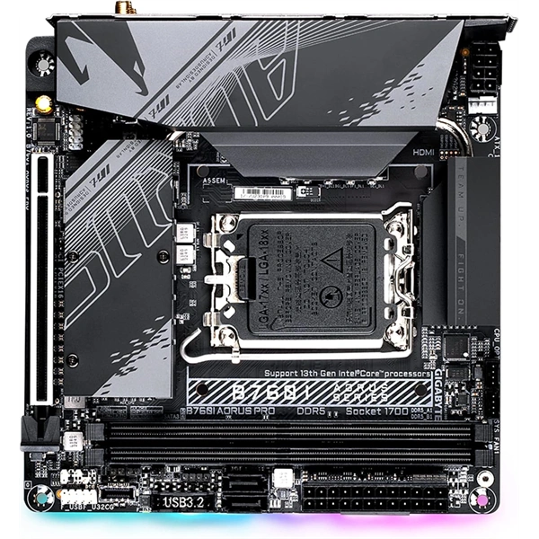GIGABYTE Alaplap S1700 B760I AORUS PRO INTEL B760, mini-ITX