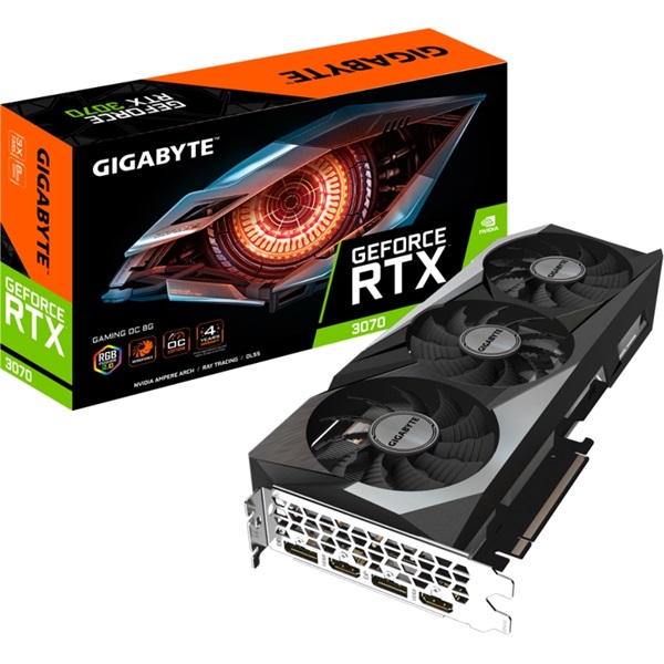GIGABYTE GV-N3070GAMING OC-8GD nVidia 8GB GDDR6 256bit PCIe videokártya