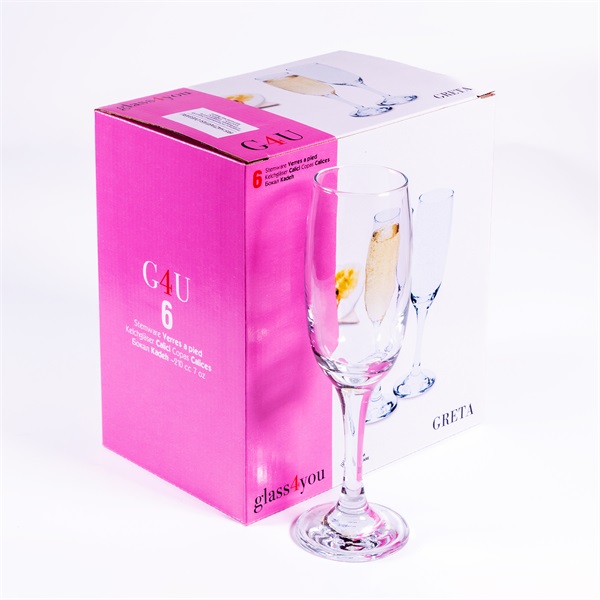 GLASS 4 YOU Greta Champagne 210ml pezsgős pohár szett 6 darabos