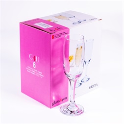 GLASS 4 YOU Greta Champagne 210ml pezsgős pohár szett 6 darabos