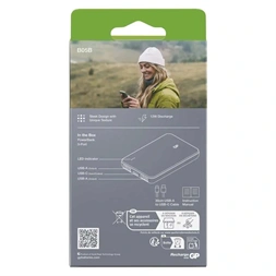 GP B+ Series, 5 000 mAh, 12 W, zöldesszürke powerbank