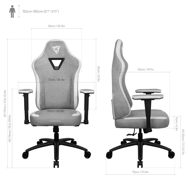 Gamer szék ThunderX3 EAZE - Loft szürke