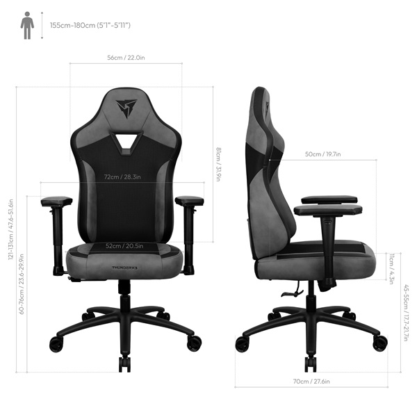 Gamer szék ThunderX3 ThunderX3 EAZE - Mesh fekete