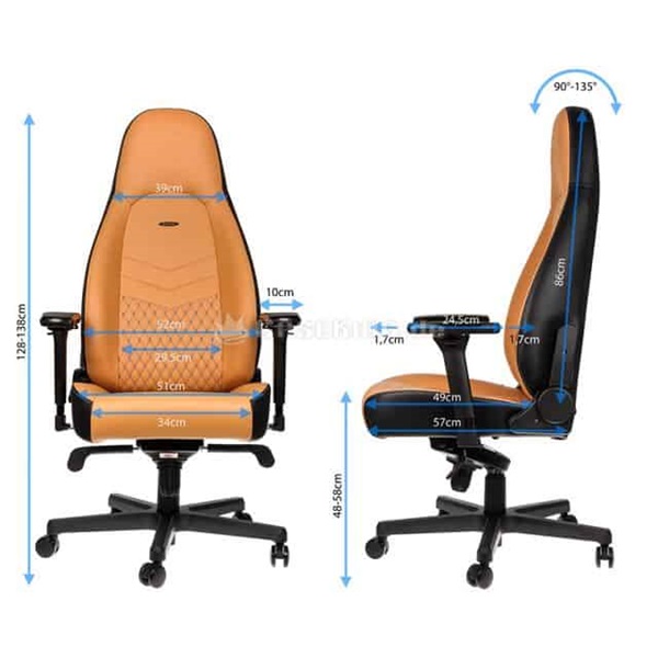 Gamer szék noblechairs ICON Valódi Bőr Konyak