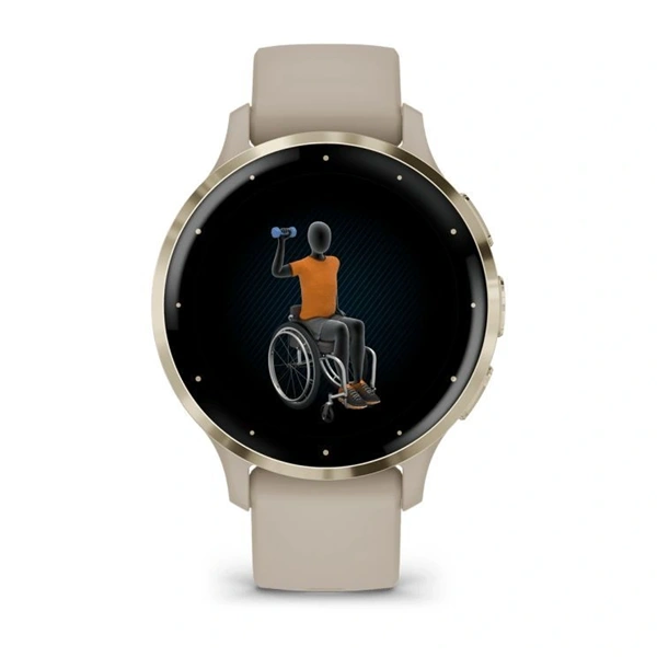 Garmin Venu 3S francia szürke-krémarany, szilikon szíjjal okosóra (Újracsomagolt)