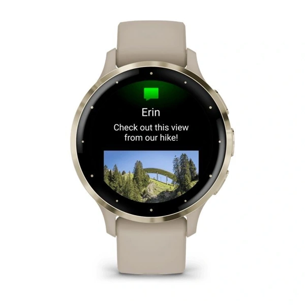 Garmin Venu 3S francia szürke-krémarany, szilikon szíjjal okosóra (Újracsomagolt)